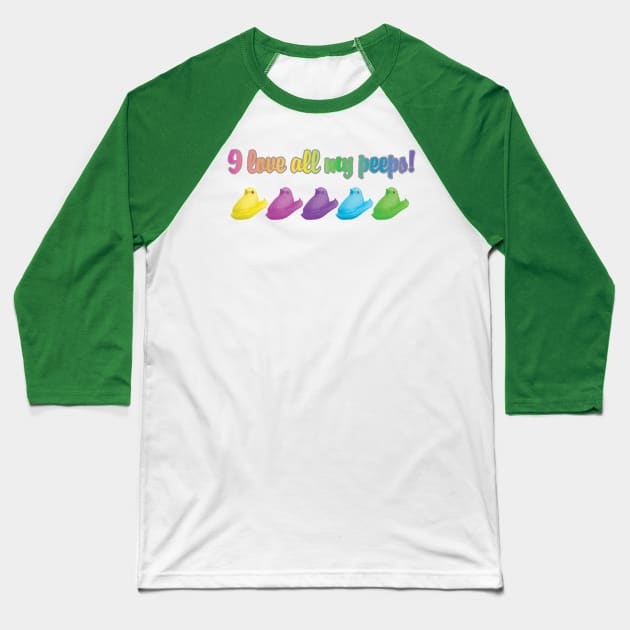 Peep Love Baseball T-Shirt by The Wayback Chronicles